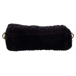 Pre Owned Miu Miu Black Matelasse Velvet Crossbody Bag