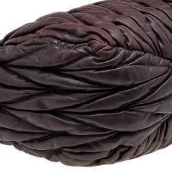 Pre Owned حقيبة يد توتس ميو ميو شوبر جلد ماتيلاس بني شيكولاتة كبيرة