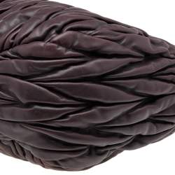 Pre Owned حقيبة يد توتس ميو ميو شوبر جلد ماتيلاس بني شيكولاتة كبيرة