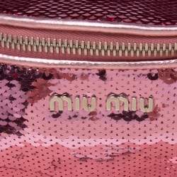 Miu Miu Pink Sequins and Leather Belt Bag