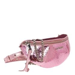 Miu Miu Pink Sequins and Leather Belt Bag