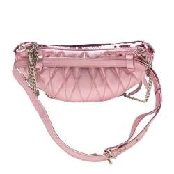 Miu Miu Pink Sequins and Leather Belt Bag
