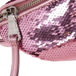 Miu Miu Pink Sequins and Leather Belt Bag