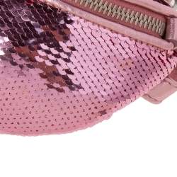 Miu Miu Pink Sequins and Leather Belt Bag