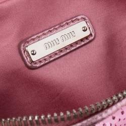 Miu Miu Pink Sequins and Leather Belt Bag