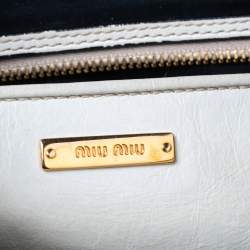 مملوكة مسبقًا Miu Miu Beige Vitello Shine Leather Bauletto Satchel