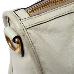 مملوكة مسبقًا Miu Miu Beige Vitello Shine Leather Bauletto Satchel