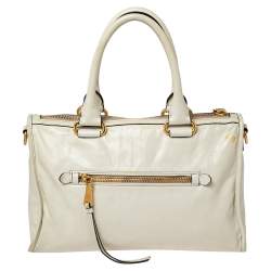 مملوكة مسبقًا Miu Miu Beige Vitello Shine Leather Bauletto Satchel