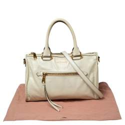 مملوكة مسبقًا Miu Miu Beige Vitello Shine Leather Bauletto Satchel