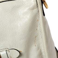 مملوكة مسبقًا Miu Miu Beige Vitello Shine Leather Bauletto Satchel