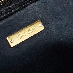 Pre Owned Miu Miu Black Vitello Phenix Leather Tote