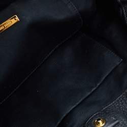 Pre Owned Miu Miu Black Vitello Phenix Leather Tote