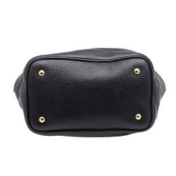 Pre Owned Miu Miu Black Vitello Phenix Leather Tote