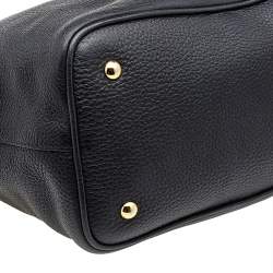 Pre Owned Miu Miu Black Vitello Phenix Leather Tote