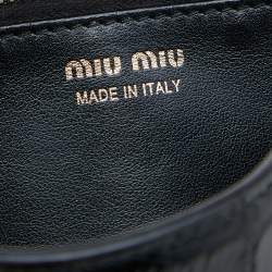Miu Miu Black Croc Embossed Leather Crossbody Bag
