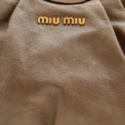 Miu Miu Brown Vitello Leather Sport Hobo