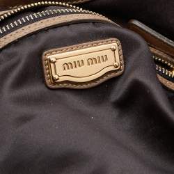 Miu Miu Brown Vitello Leather Sport Hobo