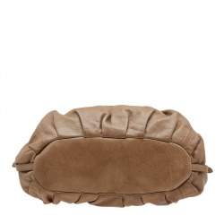 Miu Miu Brown Vitello Leather Sport Hobo