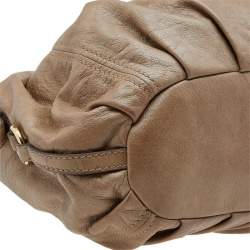 Miu Miu Brown Vitello Leather Sport Hobo