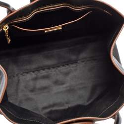 Pre Owned Miu Miu Black Leather Crystal Embellished Buckle Flap Tote