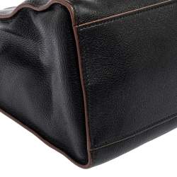 Pre Owned Miu Miu Black Leather Crystal Embellished Buckle Flap Tote
