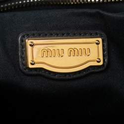 Miu Miu Black Matelassé Leather Flap Satchel