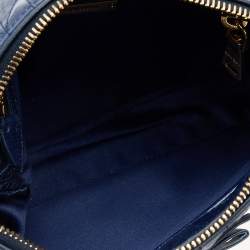 Pre Owned Miu Miu Blue Matelassé Leather Top Zip Shoulder Bag