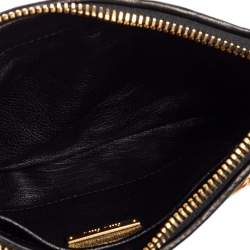 Pre Owned Miu Miu Multicolor Matelassé Leather Biker Zip Shoulder Bag