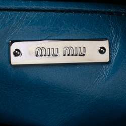 مملوكة مسبقًا Miu Miu Blue Leather Vitello Lux Leather Bow Top Handle Bag