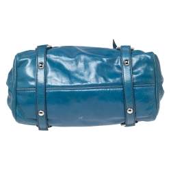 مملوكة مسبقًا Miu Miu Blue Leather Vitello Lux Leather Bow Top Handle Bag