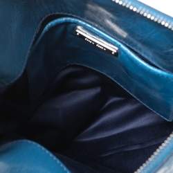 مملوكة مسبقًا Miu Miu Blue Leather Vitello Lux Leather Bow Top Handle Bag