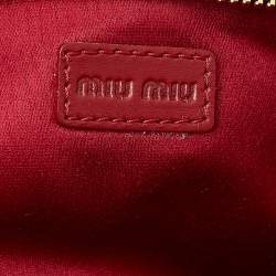 Miu Miu Black Leather Studded Zip Around Wallet