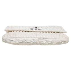 Miu Miu White Matelasse Leather Crystal Shoulder Bag
