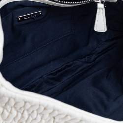 Miu Miu White Matelasse Leather Crystal Shoulder Bag