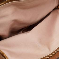 Miu Miu Brown Leather Madras Satchel