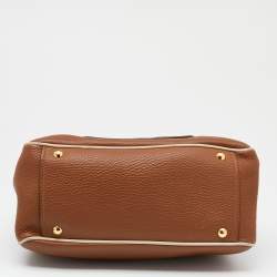 Miu Miu Brown Leather Madras Satchel