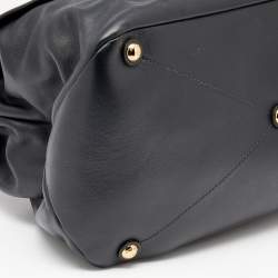 Miu Miu Black Vitello Soft Leather Large Top Handle Bag