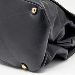 Miu Miu Black Vitello Soft Leather Large Top Handle Bag