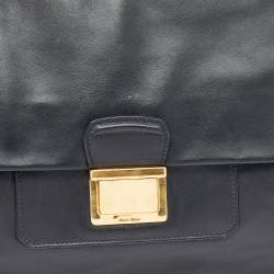 Miu Miu Black Vitello Soft Leather Large Top Handle Bag