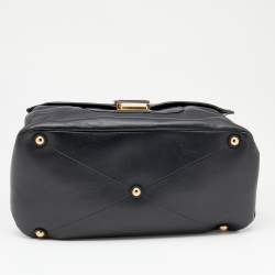 Miu Miu Black Vitello Soft Leather Large Top Handle Bag