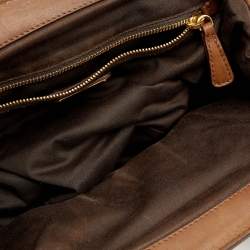 Miu Miu Brown Matelasse Leather Coffer Frame Satchel
