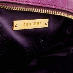Miu Miu Purple Croc Embossed Leather Round Shoulder Bag