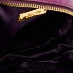 Miu Miu Purple Croc Embossed Leather Round Shoulder Bag