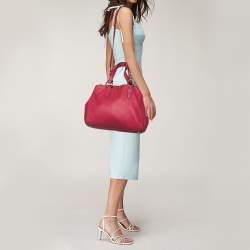 Miu Miu Pink Leather Double Zip Satchel