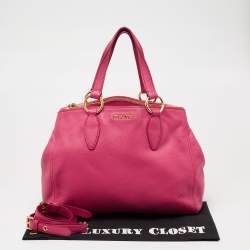 Miu Miu Pink Leather Double Zip Satchel