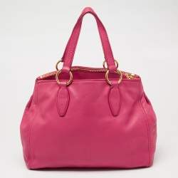 Miu Miu Pink Leather Double Zip Satchel