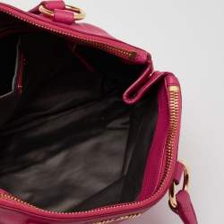 Miu Miu Pink Leather Double Zip Satchel