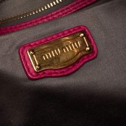 Miu Miu Pink Leather Double Zip Satchel