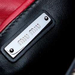 Pre Owned Miu Miu Black Leather Studded Fringe Crossbody Bag