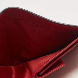 Miu Miu Red Croc Embossed Patent Leather Crystal Embellished Bifold Wallet